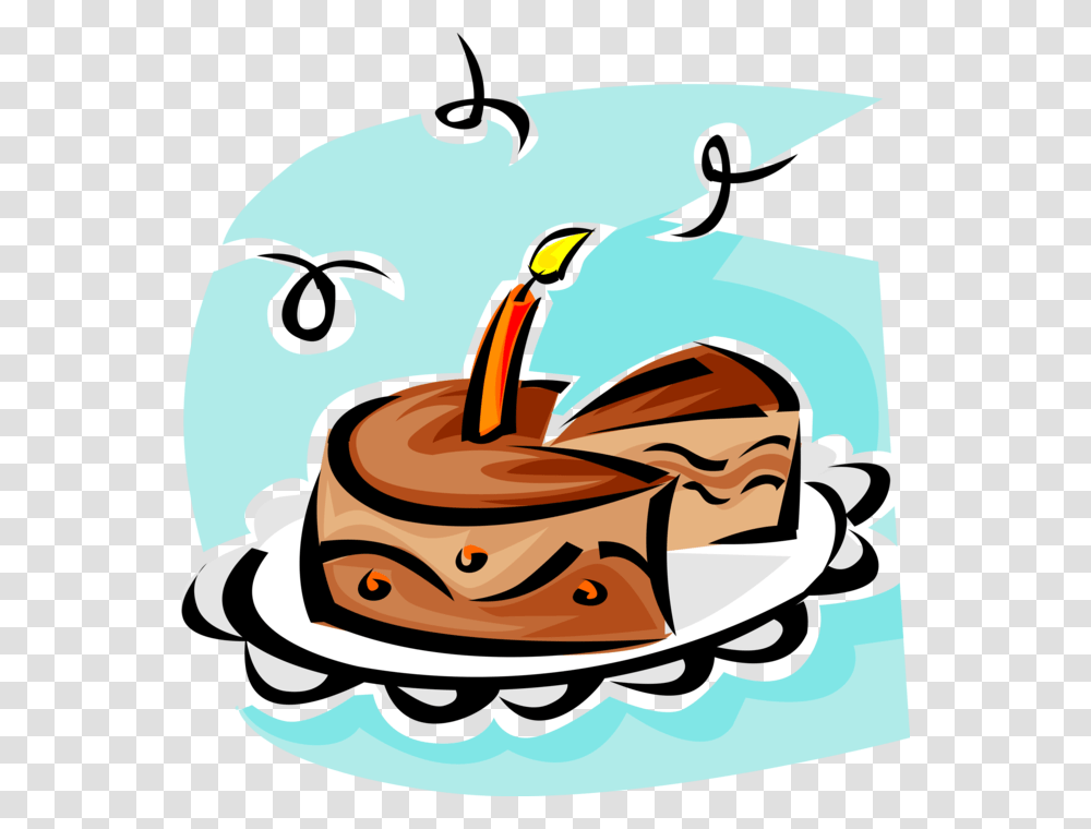 Vector Illustration Of First Birthday Cake With Lit, Food, Outdoors, Meal, Animal Transparent Png