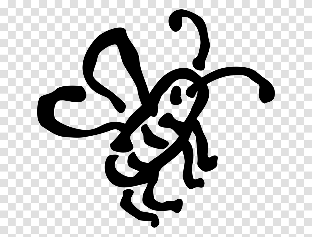 Vector Illustration Of Flying Insect Honeybee Bumblebee, Gray, World Of Warcraft Transparent Png