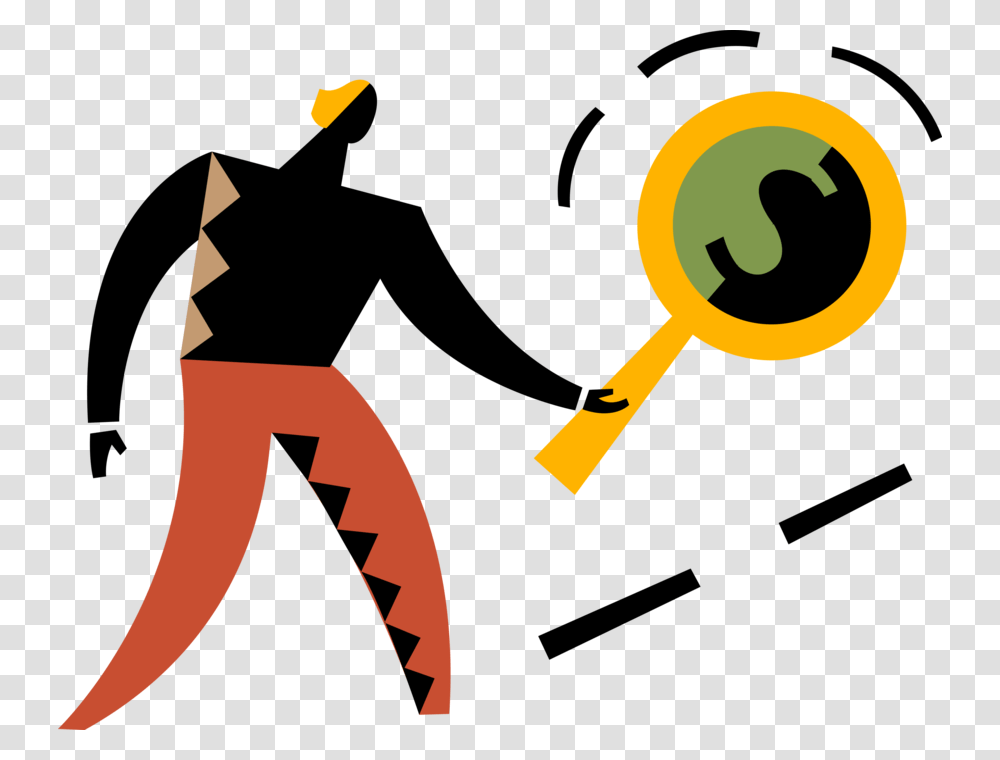 Vector Illustration Of Forensic Accountant Investigates, Magnifying, Alphabet Transparent Png