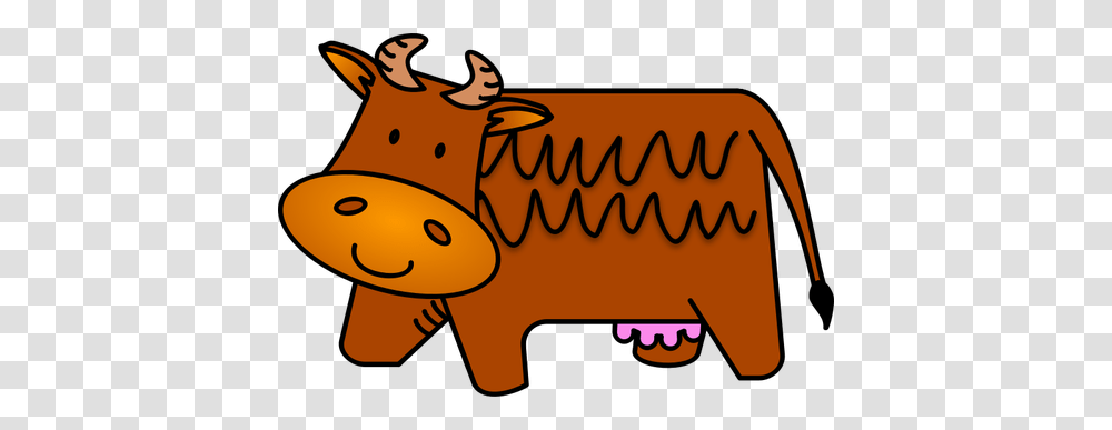 Vector Illustration Of Friendly Brown Cow, Animal, Label, Sea Life Transparent Png