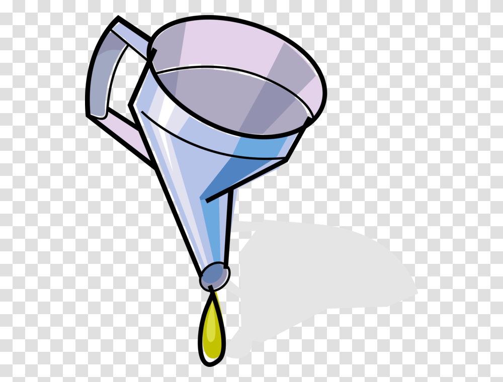 Vector Illustration Of Funnel Channels Liquid With Oil Funnel Cartoon, Lamp, Bucket, Watering Can Transparent Png