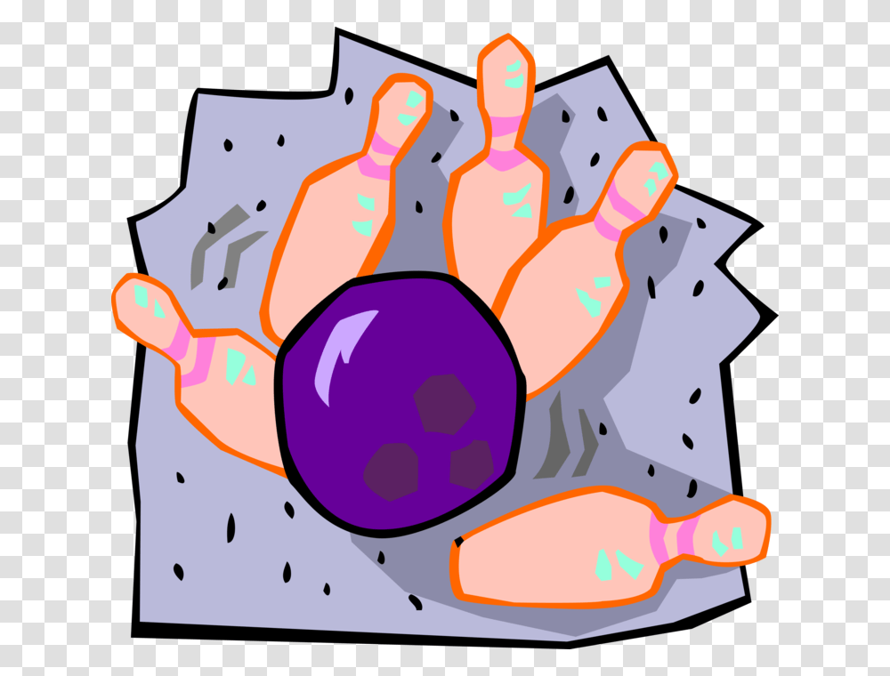 Vector Illustration Of Game Of Bowling Ball Striking Ten Pin Bowling, Sport, Sports Transparent Png
