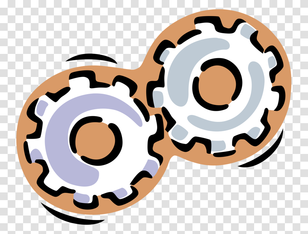 Vector Illustration Of Gear Cogwheel Rotating Machine Extreme Stamp Club Penguin, Food, Cookie, Bread, Rotor Transparent Png