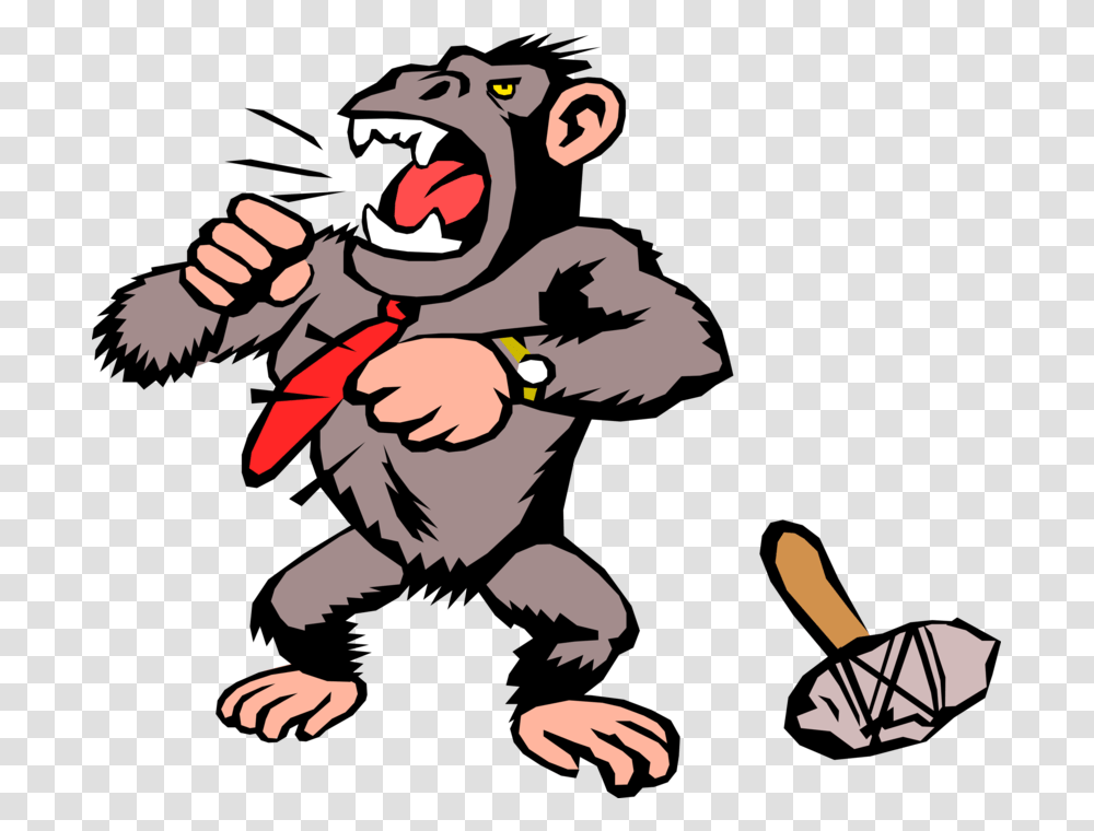 Vector Illustration Of Gorilla Primate Ape Monkey Beats, Animal, Person, Hand, Mammal Transparent Png