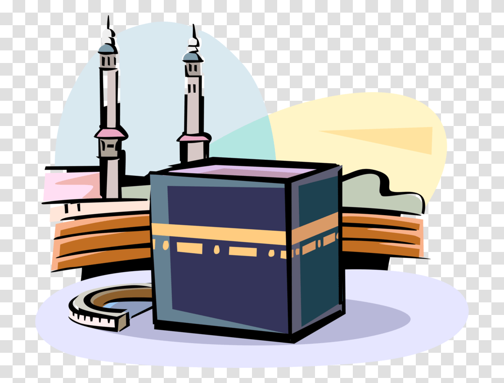 Vector Illustration Of Grand Kaaba Islam Sacred Mosque Kaaba Clipart, Tabletop, Furniture, Ammunition, Weapon Transparent Png