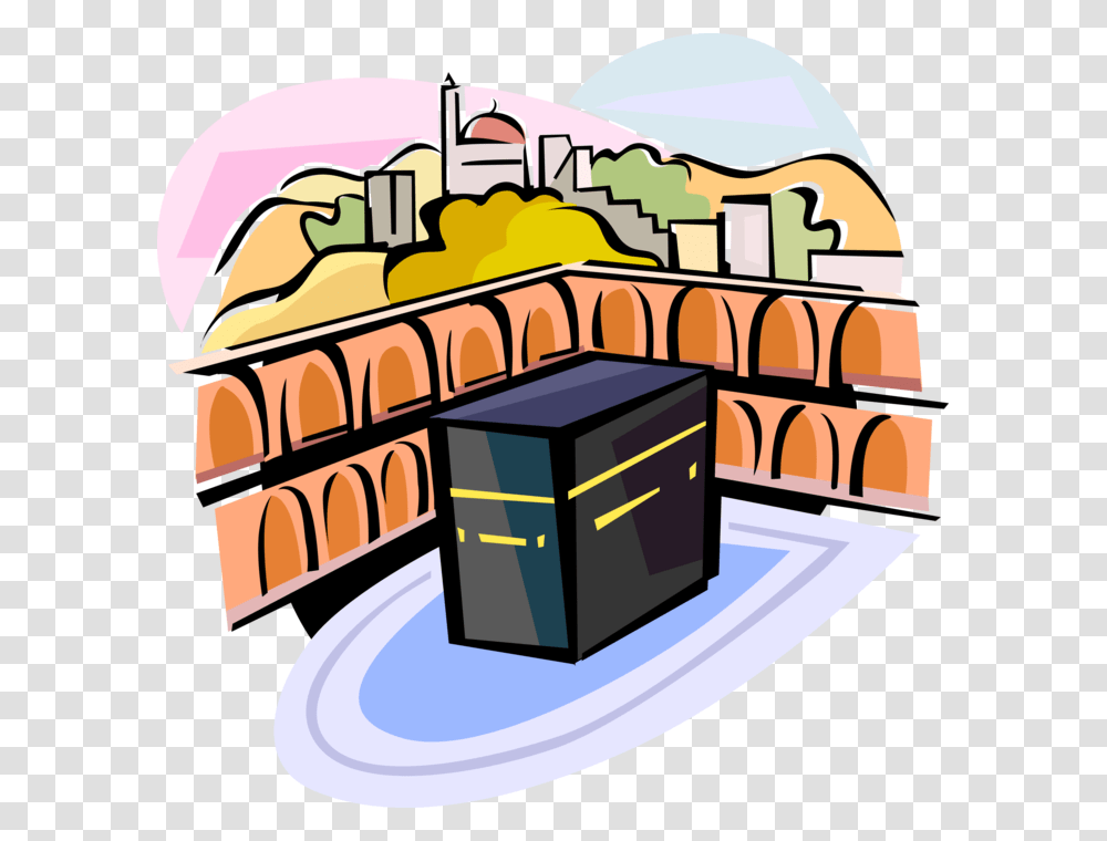 Vector Illustration Of Grand Kaaba Islam Sacred Mosque Kaabah Clip Art, Shop, Plant, Bazaar, Market Transparent Png