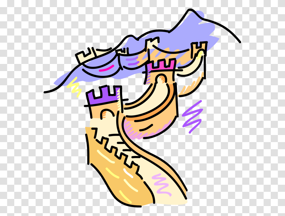 Vector Illustration Of Great Wall Of China Fortification, Teeth, Mouth, Leisure Activities, Label Transparent Png