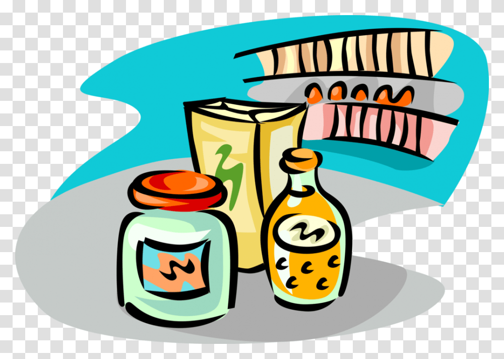 Vector Illustration Of Grocery Store Commodity Food Vector Graphics, Jar, Tin, Beverage Transparent Png