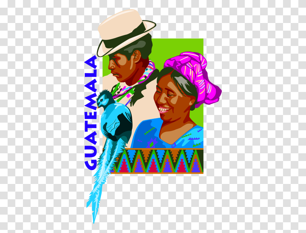 Vector Illustration Of Guatemala Postcard Design With, Hat, Poster, Advertisement Transparent Png