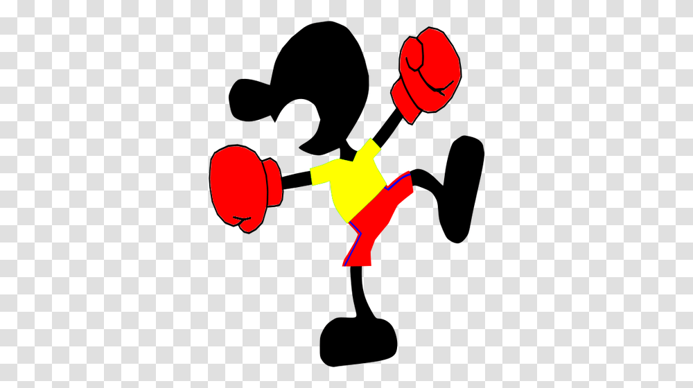 Vector Illustration Of Guy With Boxing Gloves, Hand, Badminton Transparent Png