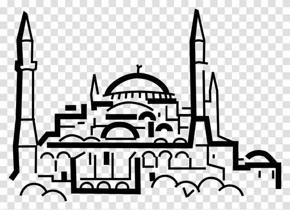Vector Illustration Of Hagia St Hagia Sophia Clipart, Gray Transparent Png