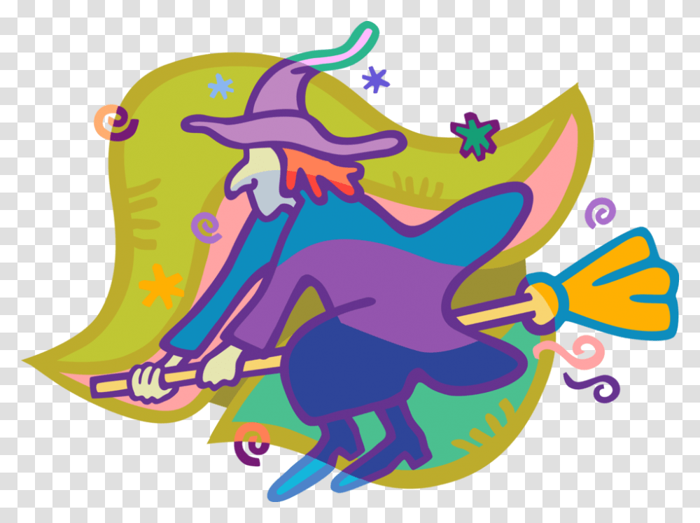 Vector Illustration Of Halloween Sorceress Witch Flying, Horse, Outdoors Transparent Png