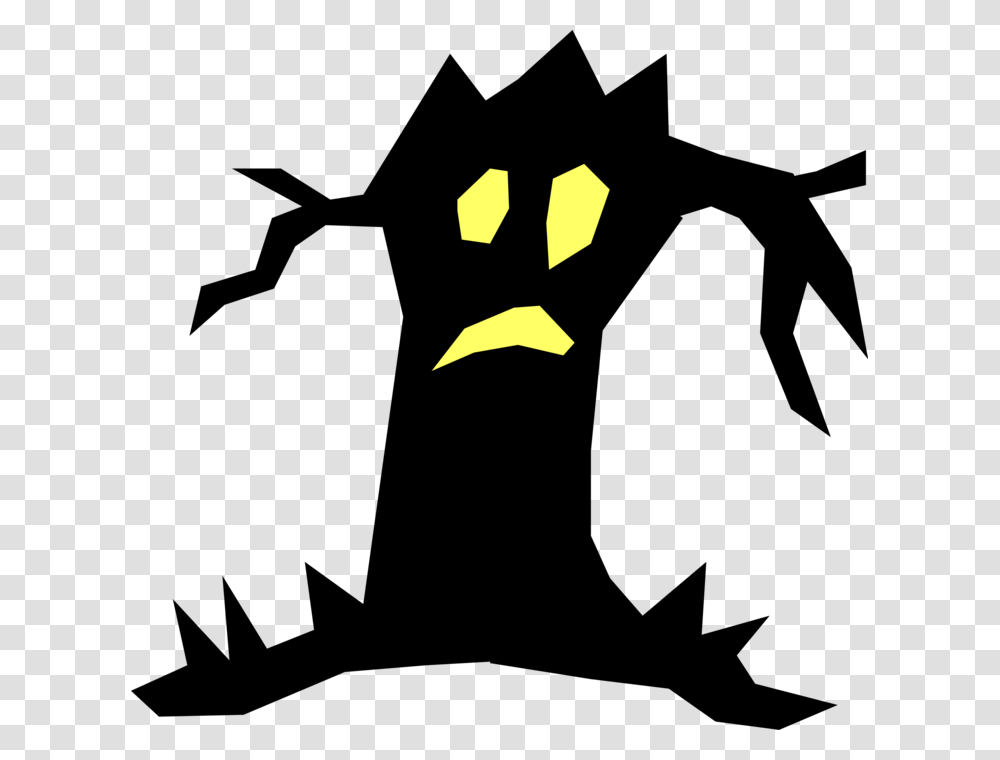 Vector Illustration Of Halloween Spooky Tree, Light, Recycling Symbol, Accessories Transparent Png