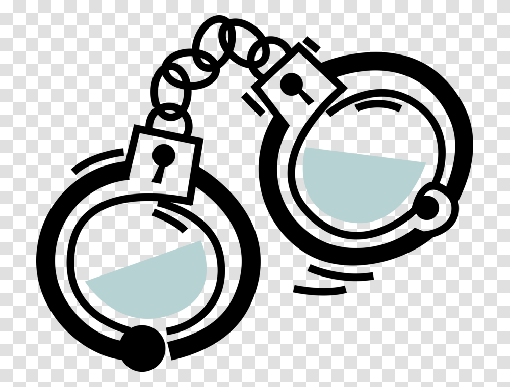Vector Illustration Of Handcuffs Physical Restraint Restraint Clip Art, Moon, Logo, Tabletop Transparent Png