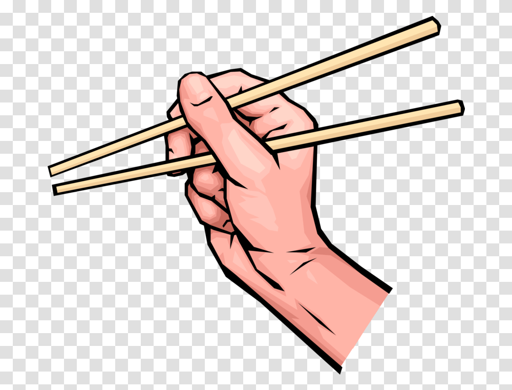 Vector Illustration Of Hands Holding Chopsticks Clipart, Slingshot, Person, Human, Bow Transparent Png