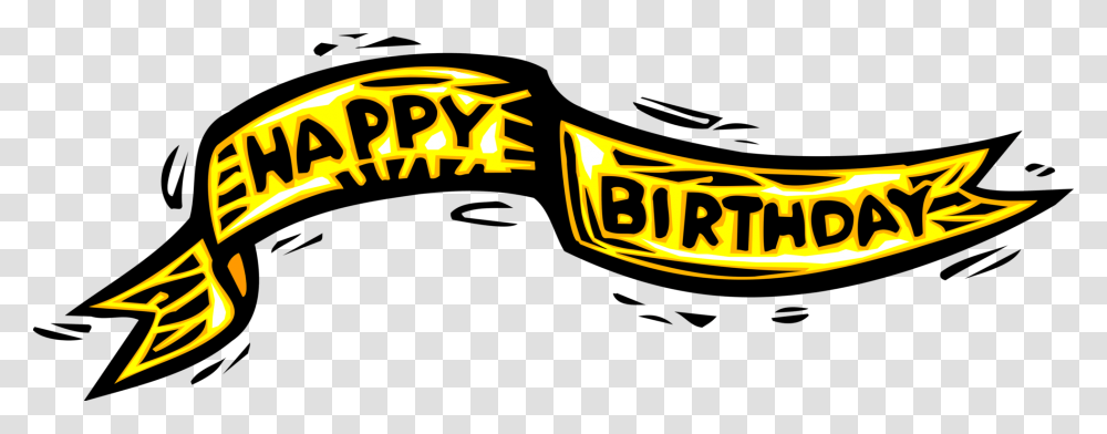 Vector Illustration Of Happy Birthday Celebration Banner Illustration, Logo, Trademark Transparent Png