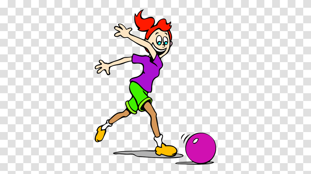 Vector Illustration Of Happy Girl Chasing A Ball, Person, Human, Sphere, Performer Transparent Png