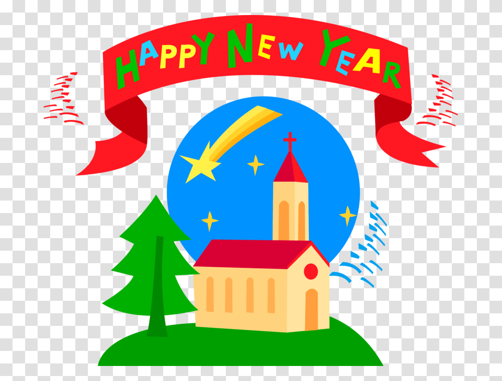 Vector Illustration Of Happy New Year Banner With Christian Happy New Year, Poster, Advertisement Transparent Png