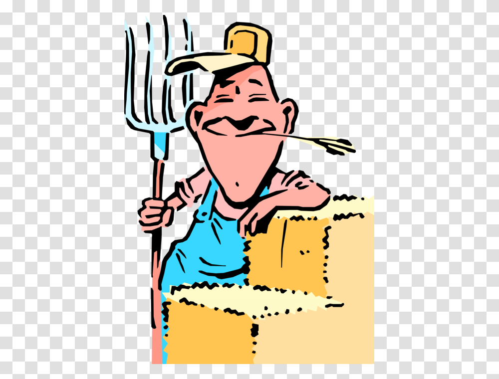 Vector Illustration Of Hayseed Farmer With Alfalfa, Person, Human, Chef, Food Transparent Png