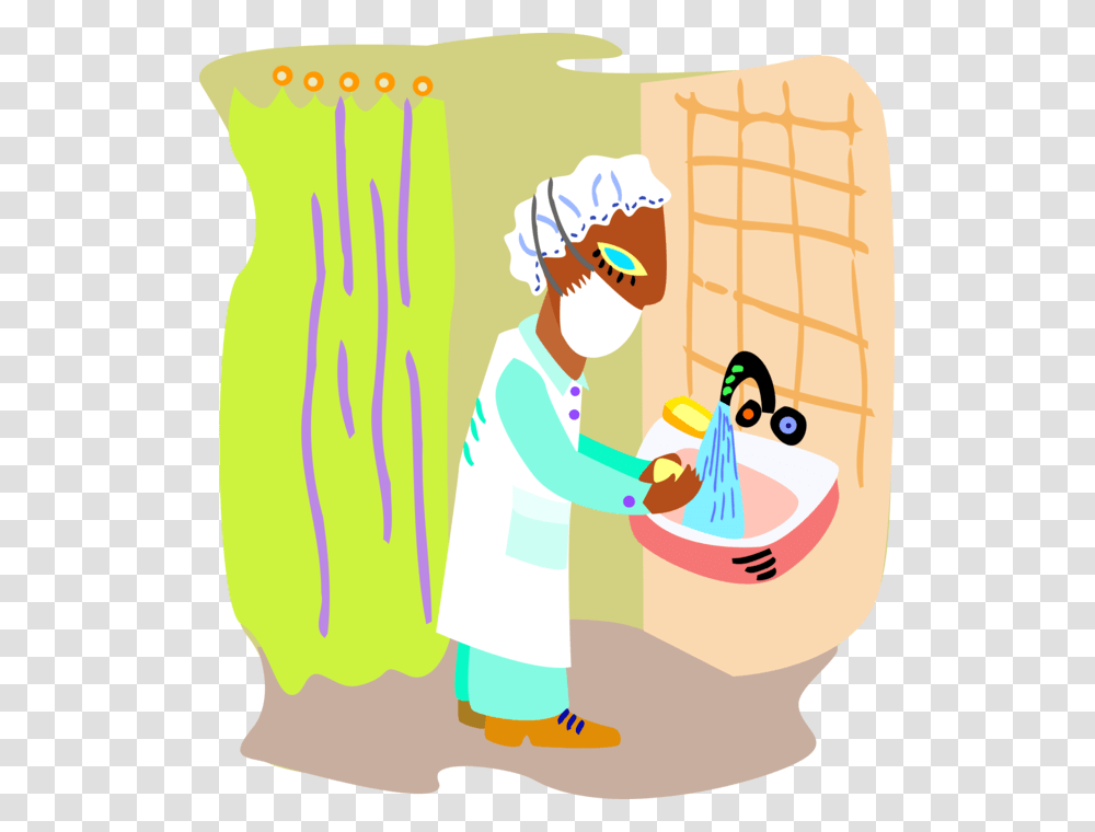 Vector Illustration Of Health Care Professional Doctor, Person, Human, Washing, Poster Transparent Png