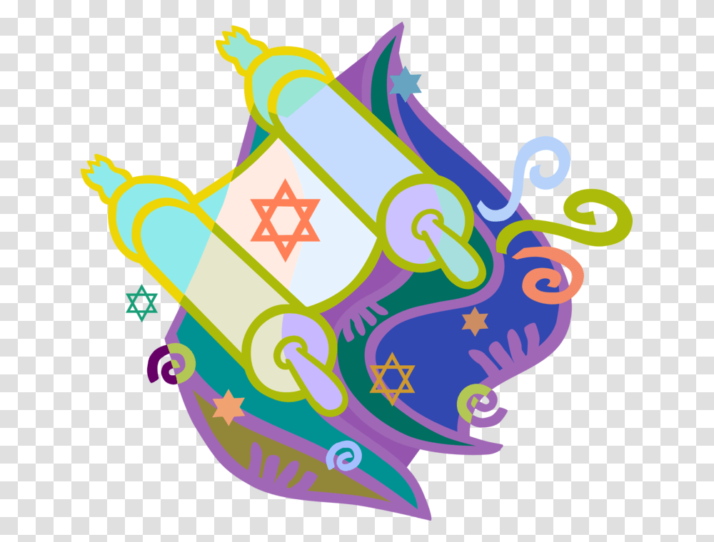 Vector Illustration Of Hebrew Torah Scroll Containing Simchat Torah Clipart, Doodle, Drawing, Crowd Transparent Png