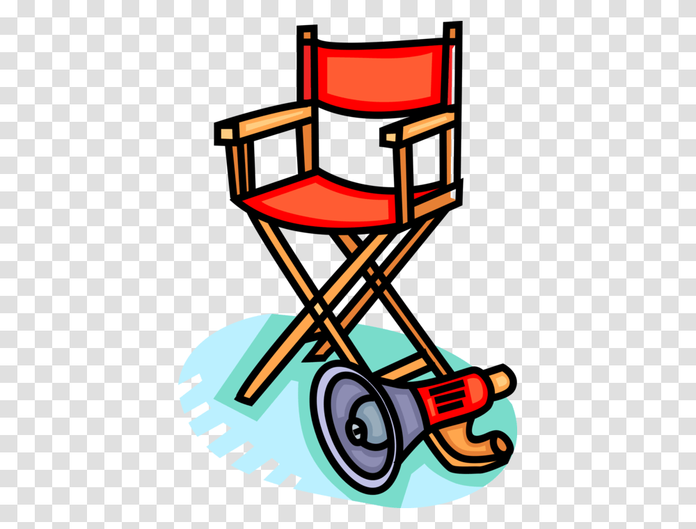 Vector Illustration Of Hollywood Motion Picture Movie Clip Art Director, Chair, Furniture, Tool Transparent Png