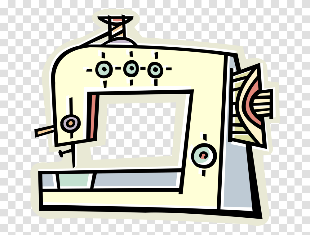 Vector Illustration Of Home Sewing Machine For Stitching, Oven, Appliance, Pillow, Cushion Transparent Png