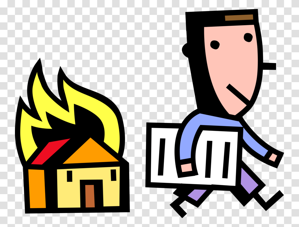 Vector Illustration Of Homeowner With House Insurance, Poster, Advertisement, Flame Transparent Png