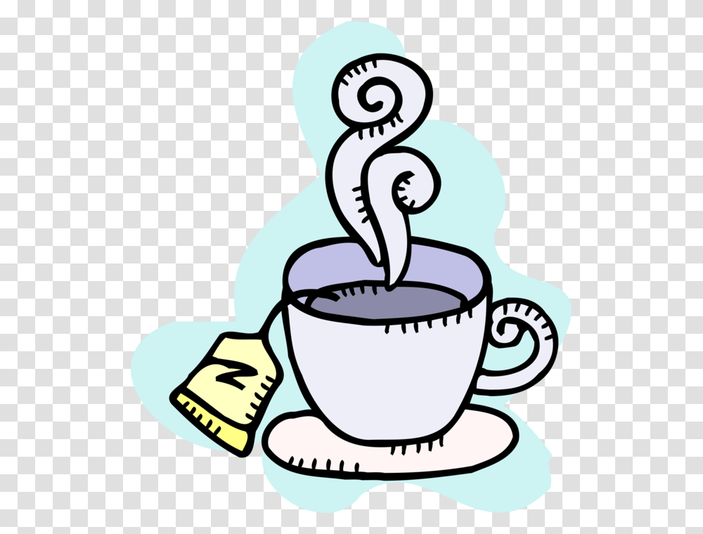 Vector Illustration Of Hot Cup Of Tea In Teacup With Xicara De Ch, Coffee Cup, Beverage, Drink, Pottery Transparent Png