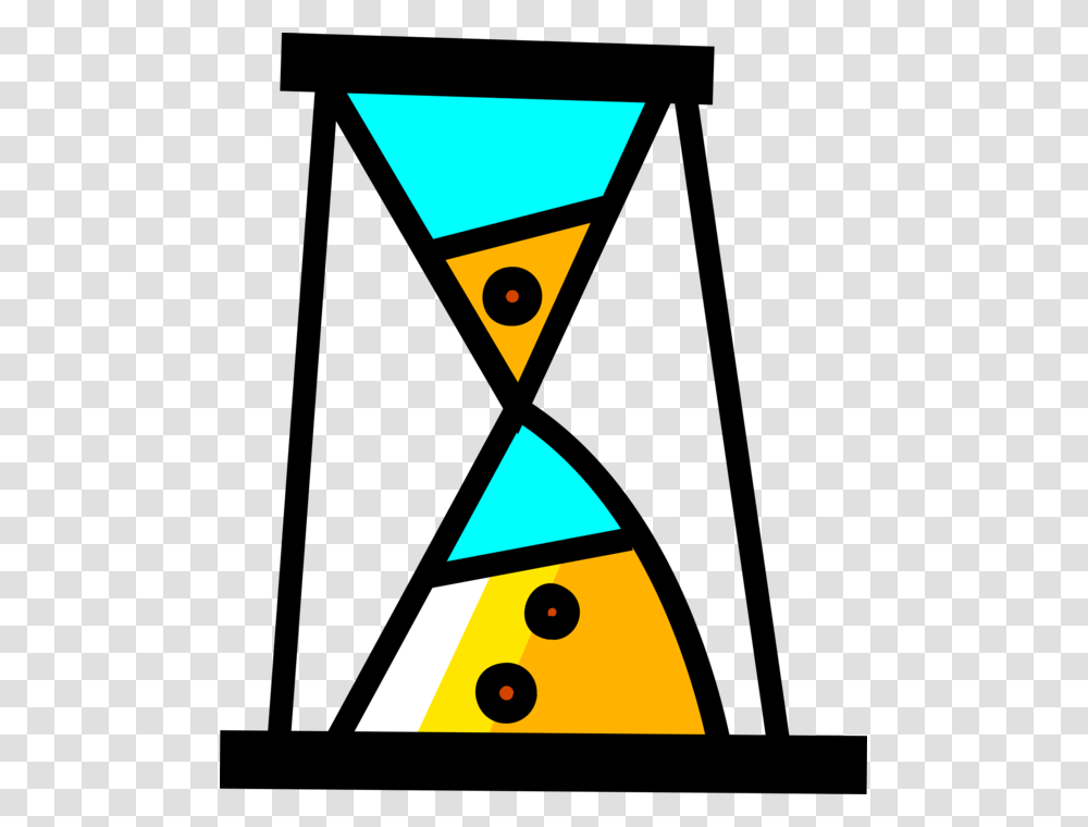 Vector Illustration Of Hourglass Or Sandglass Sand Triangle, Cone Transparent Png