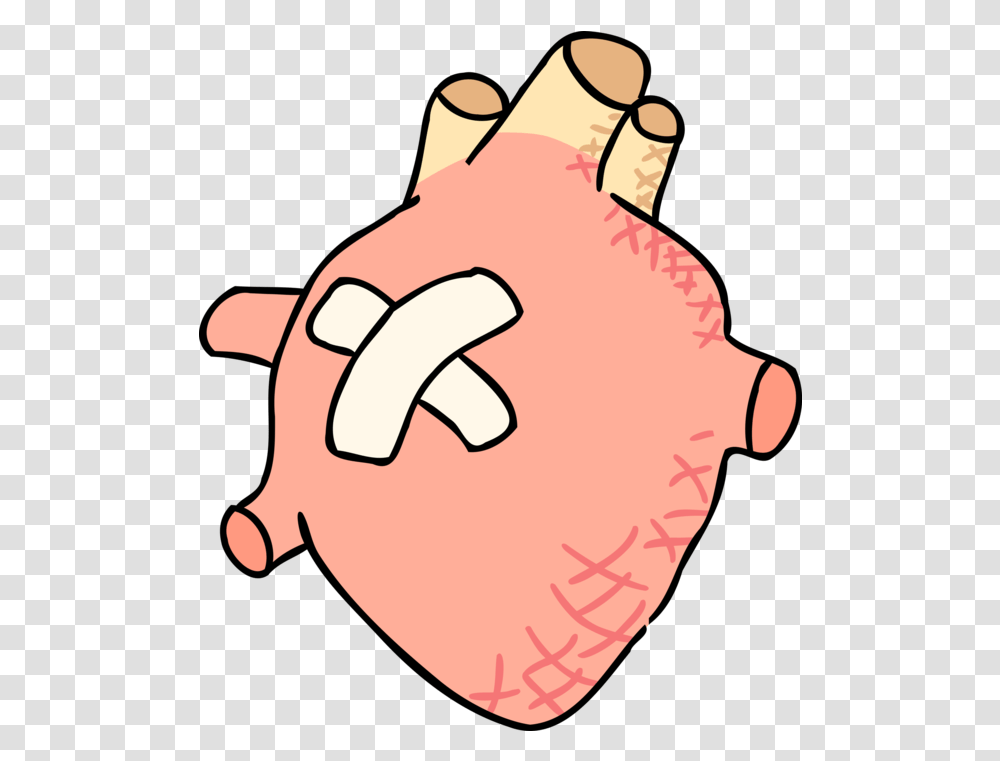 Vector Illustration Of Human Heart With Band Aid Vector Real Heart With Bandaid, Face, Hand, Massage, Finger Transparent Png
