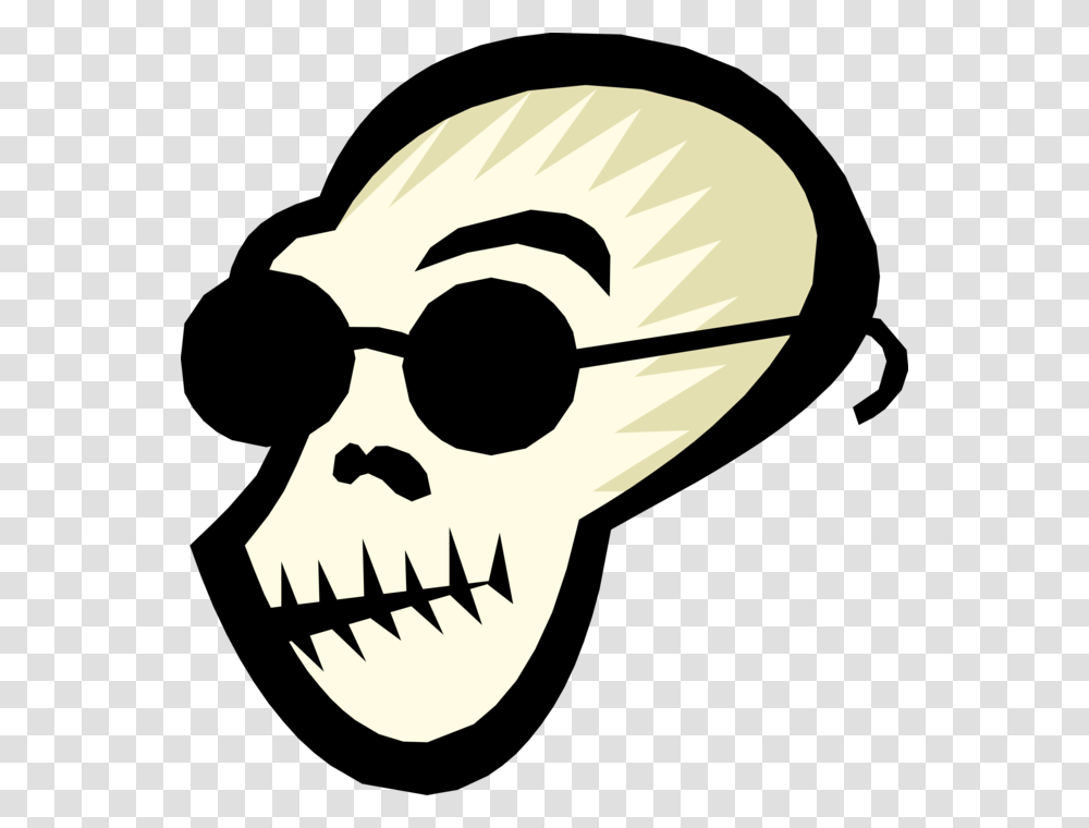 Vector Illustration Of Human Skull Face With Sunglasses, Accessories, Accessory, Helmet Transparent Png