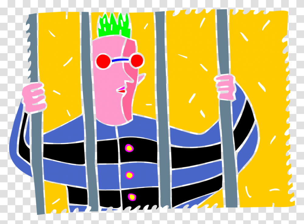 Vector Illustration Of Incarcerated Inmate Prisoner Illustration, Sunglasses, Accessories, Accessory Transparent Png