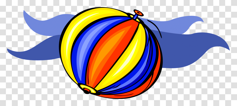 Vector Illustration Of Inflatable Beach Ball With Ocean, Balloon, Hot Air Balloon, Aircraft, Vehicle Transparent Png