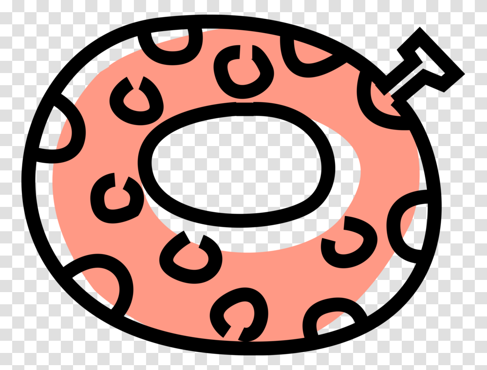 Vector Illustration Of Inflatable Donut Swimming Pool Circle, Life Buoy, Hole, Stencil, Pillow Transparent Png