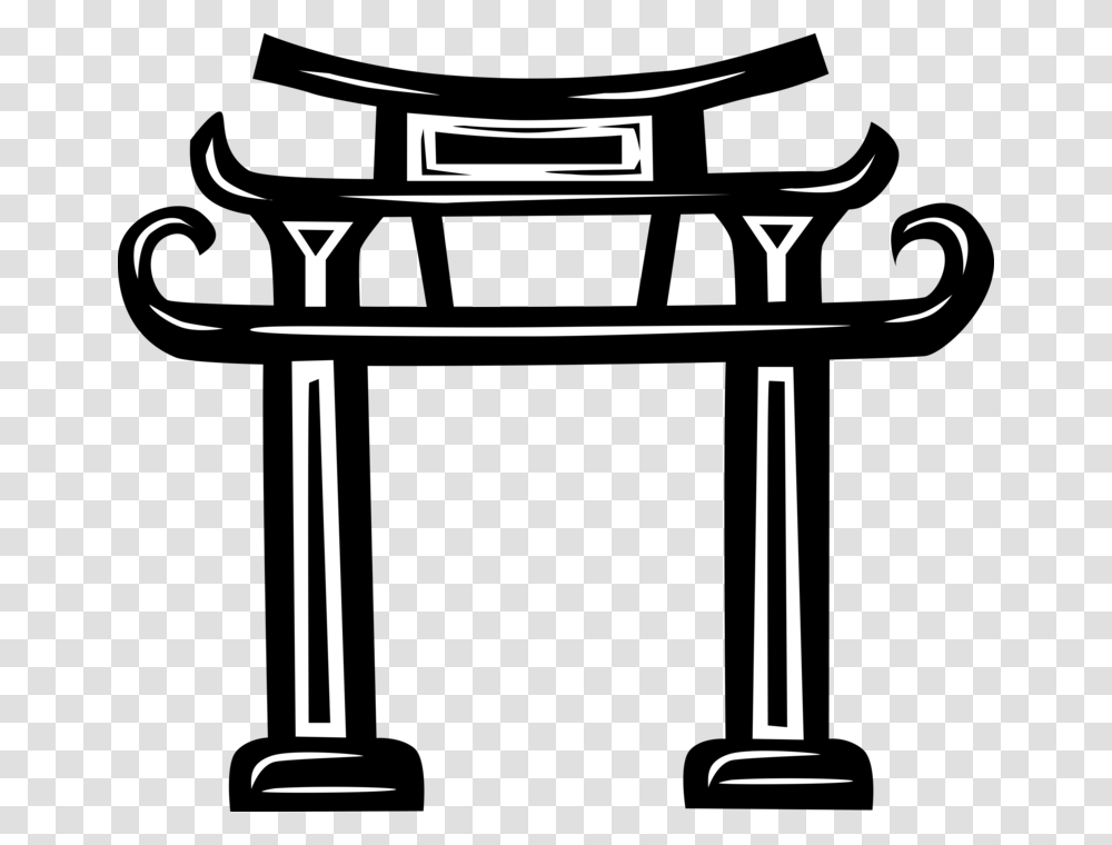 Vector Illustration Of Japanese Traditional Buddhist, Stencil, Torii, Gate Transparent Png