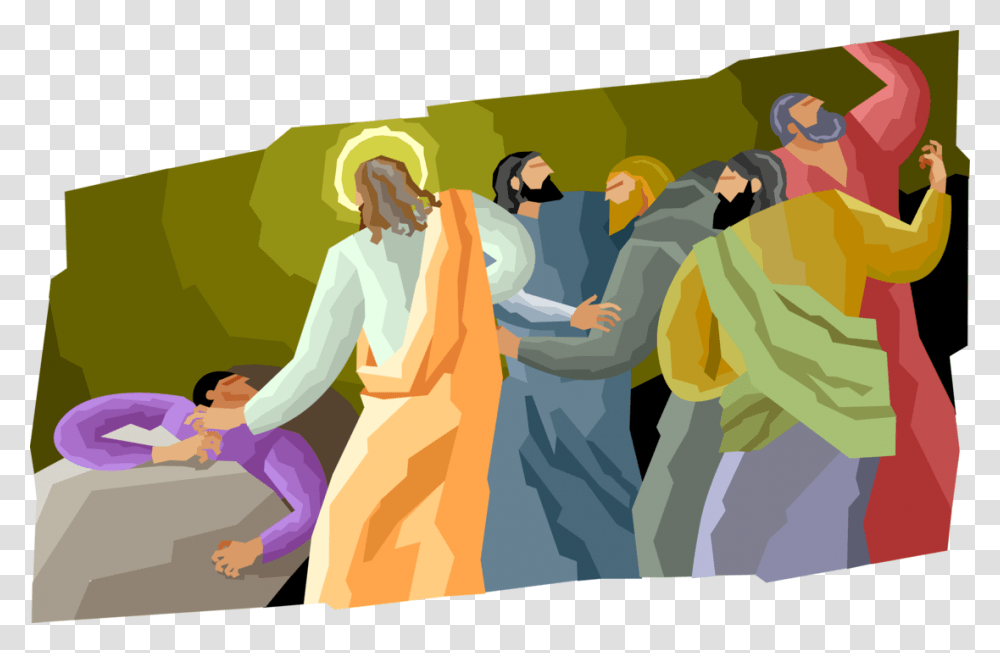Vector Illustration Of Jesus Christ Healing The Sick, Person, Worship, Drawing Transparent Png