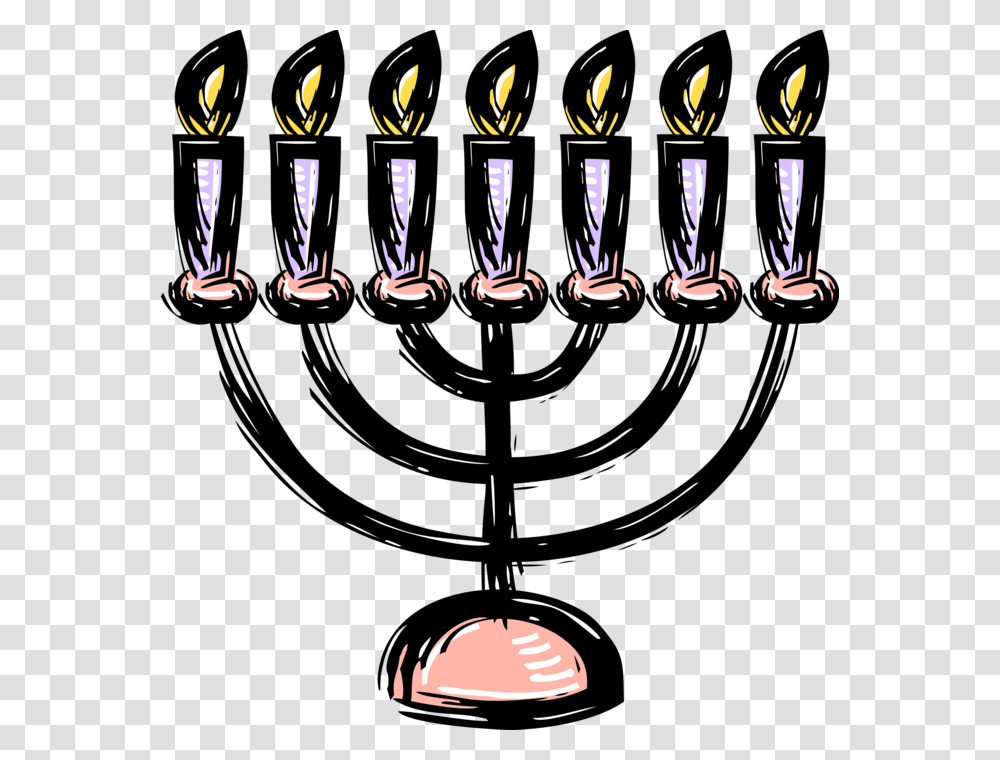 Vector Illustration Of Jewish Chanukah Hanukkah Menorah Icon, Light, Plant, Torch, Fire Transparent Png