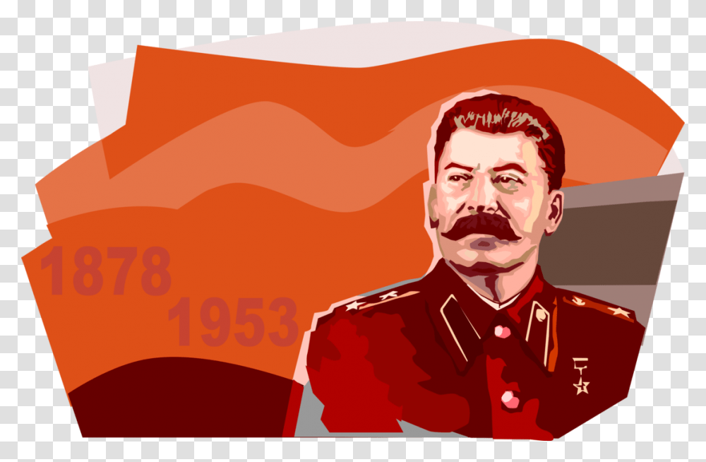 Vector Illustration Of Joseph Stalin Russian Dictator Joseph Stalin Illustration, Person, Face, Military Uniform, Officer Transparent Png