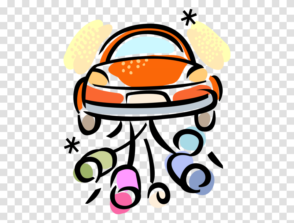 Vector Illustration Of Just Married Honeymoon Automobile Marriage, Pottery, Teapot, Apparel Transparent Png