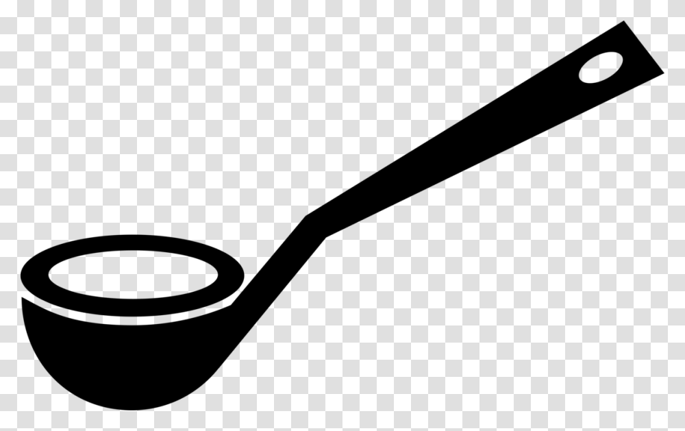 Vector Illustration Of Kitchen Kitchenware Soup Ladle Serving Spoon Clipart Black And White, Gray, World Of Warcraft Transparent Png