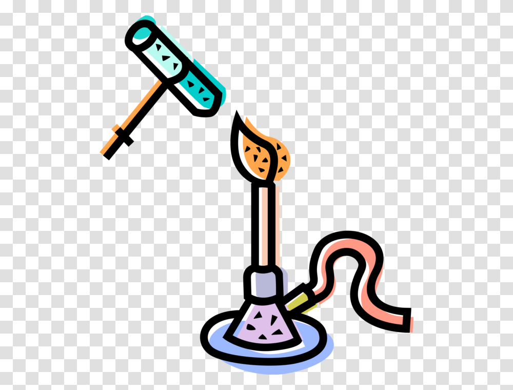 Vector Illustration Of Laboratory Chemistry Research Bunsen Burner Set Up Clipart, Light, Leisure Activities Transparent Png
