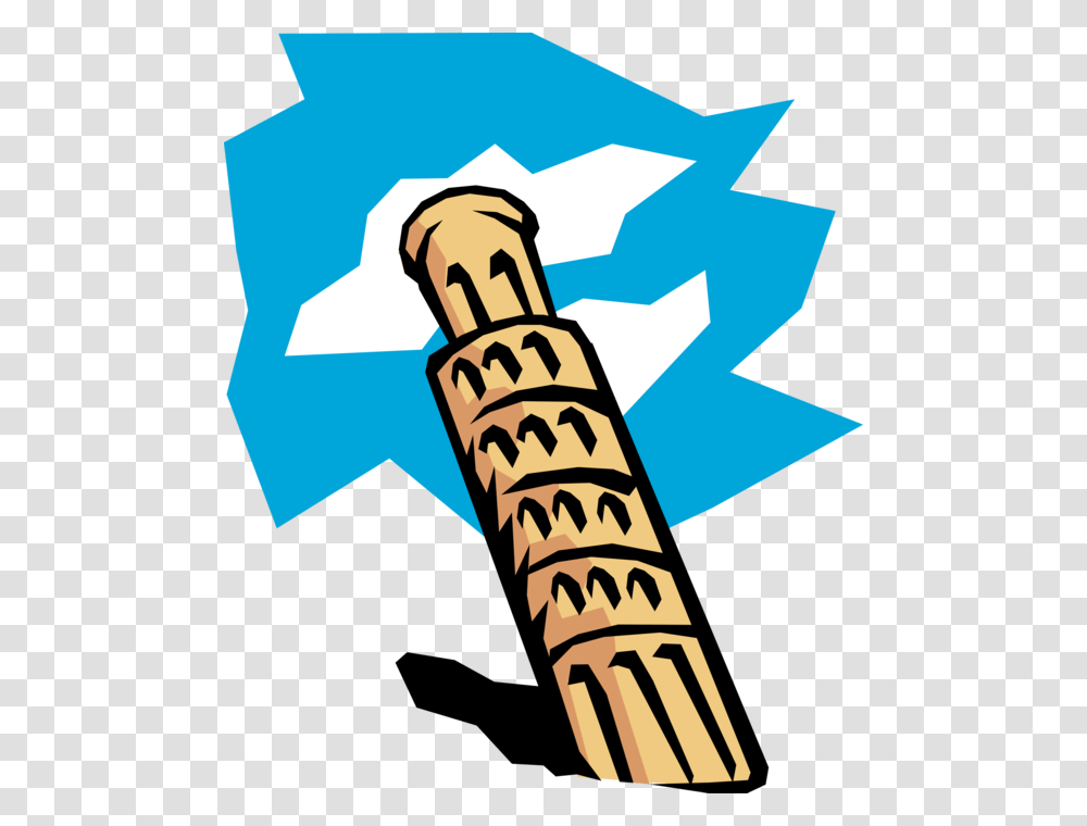 Vector Illustration Of Leaning Tower Of Pisa Campanile Leaning Tower Of Pisa Cartoon, Architecture, Building, Pillar, Column Transparent Png