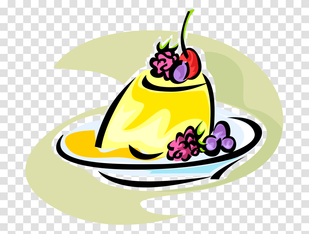 Vector Illustration Of Lemon Jello Mold Dessert With Sobremesa Vetor, Meal, Food, Pottery, Dish Transparent Png