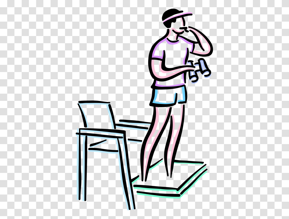 Vector Illustration Of Lifeguard Keeps Watch On Beach Lifeguard Cartoon Black And White, Chair, Furniture, Hand Transparent Png