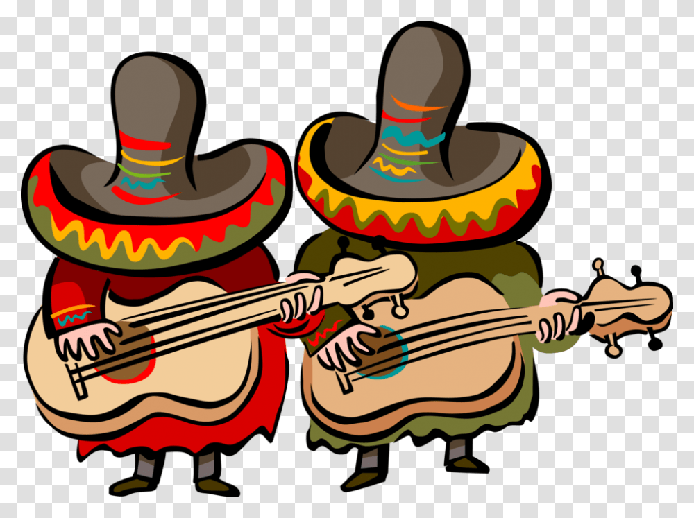 Vector Illustration Of Mexican Musicians With Sombreros Mexican Music Clipart, Apparel, Leisure Activities, Hat Transparent Png
