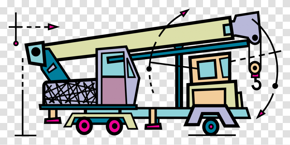 Vector Illustration Of Mobile Construction Crane Heavy, Scoreboard, Housing, Building, Word Transparent Png