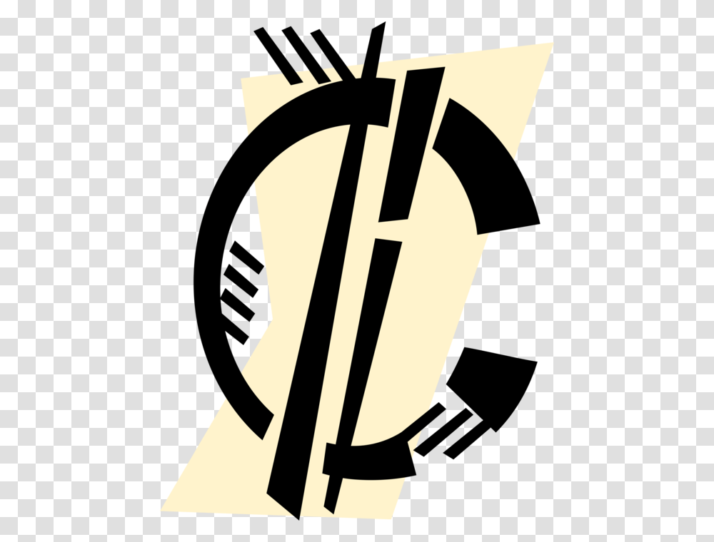 Vector Illustration Of Money Currency Symbol Penny Emblem, Leisure Activities, Stencil, Musical Instrument Transparent Png