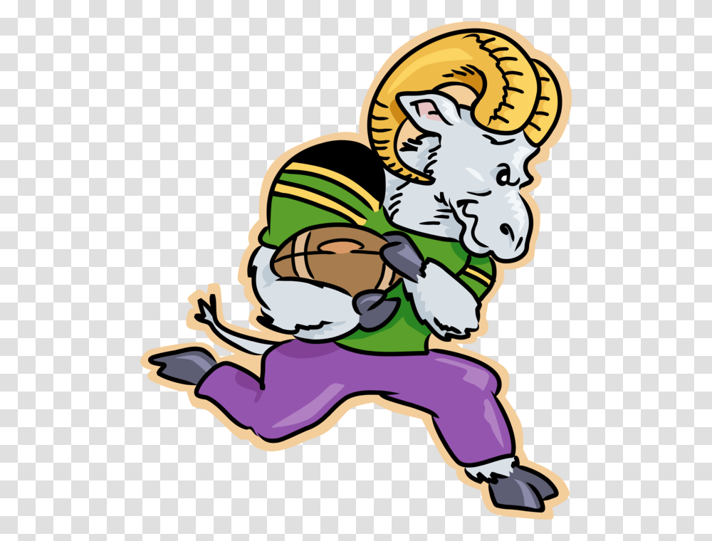 Vector Illustration Of Mountain Goat Ram Runs With Ram Clipart Football, Person, Outdoors, Elf, People Transparent Png
