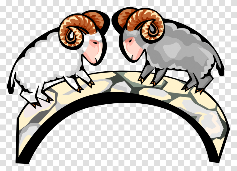 Vector Illustration Of Mountain Goat Rams Butt Heads Proyecto Del Hombre Borrego, Animal, Mammal, Reptile Transparent Png